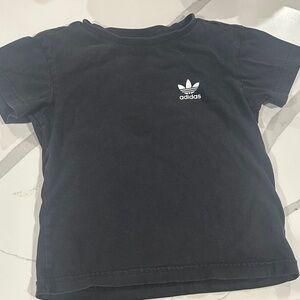 Adidas Kids Tee in Black with White Logo